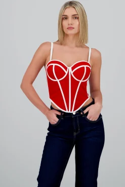 Shasa Contrast Corset Top