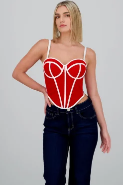 Shasa Contrast Corset Top