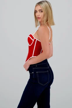 Shasa Contrast Corset Top