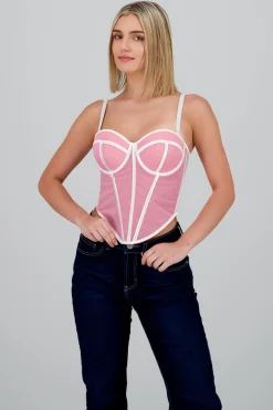 Shasa Contrast Corset Top