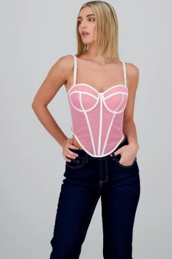 Shasa Contrast Corset Top