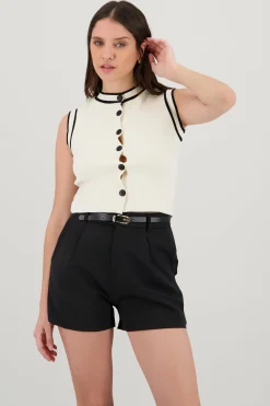 Shasa Contrast Detail Knit Vest