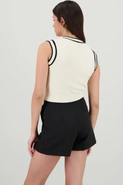 Shasa Contrast Detail Knit Vest