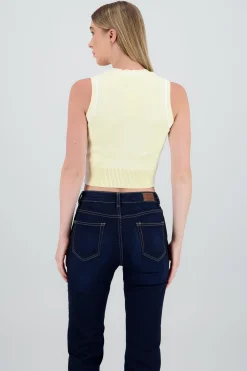 Shasa Contrast Detail Knit Vest
