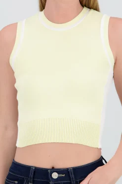 Shasa Contrast Detail Knit Vest