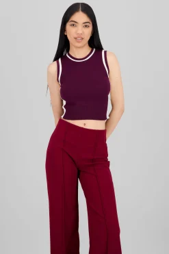 Shasa Contrast Detail Knit Vest