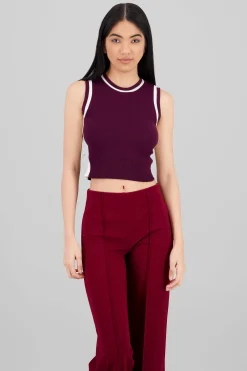 Shasa Contrast Detail Knit Vest