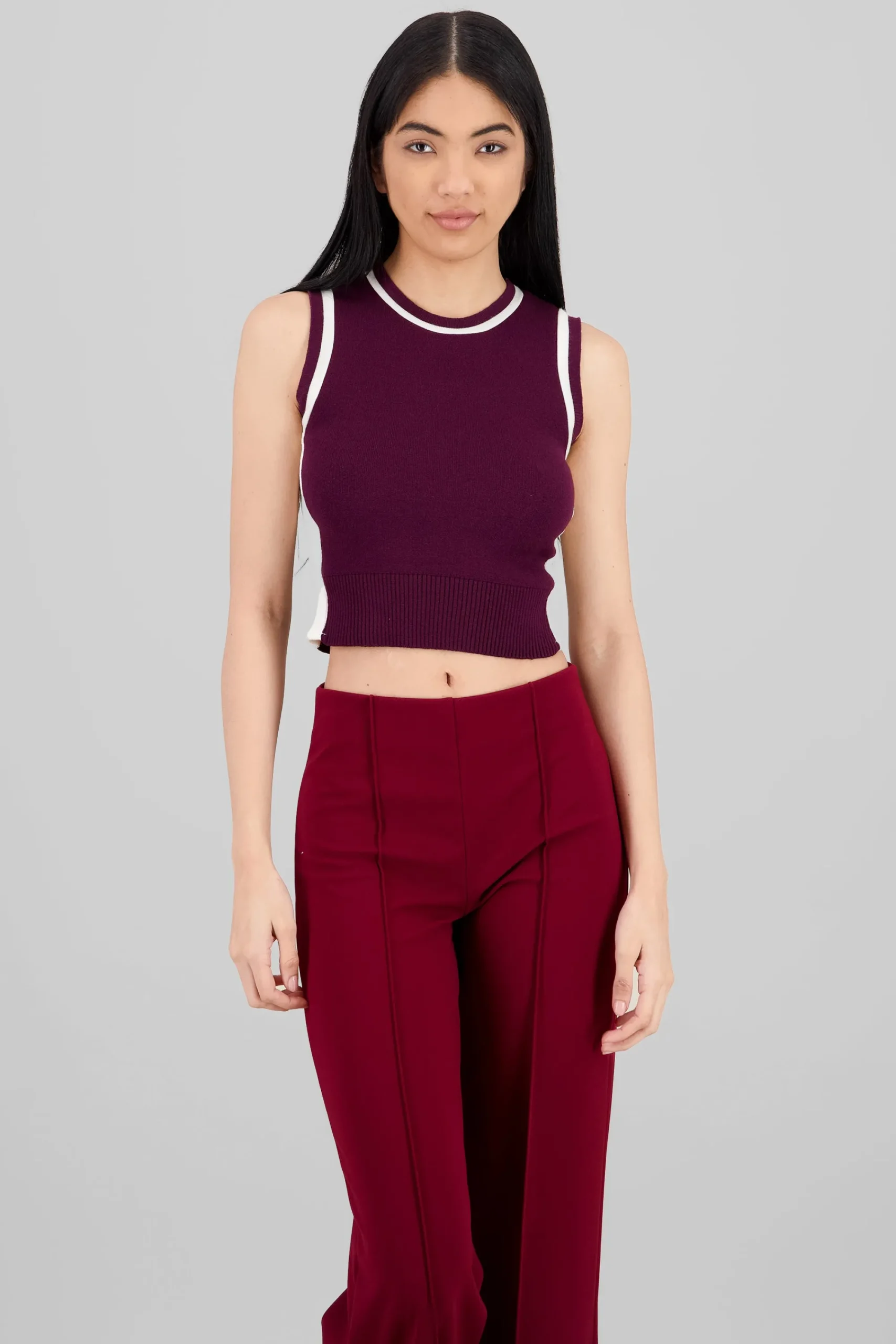 Shasa Contrast Detail Knit Vest