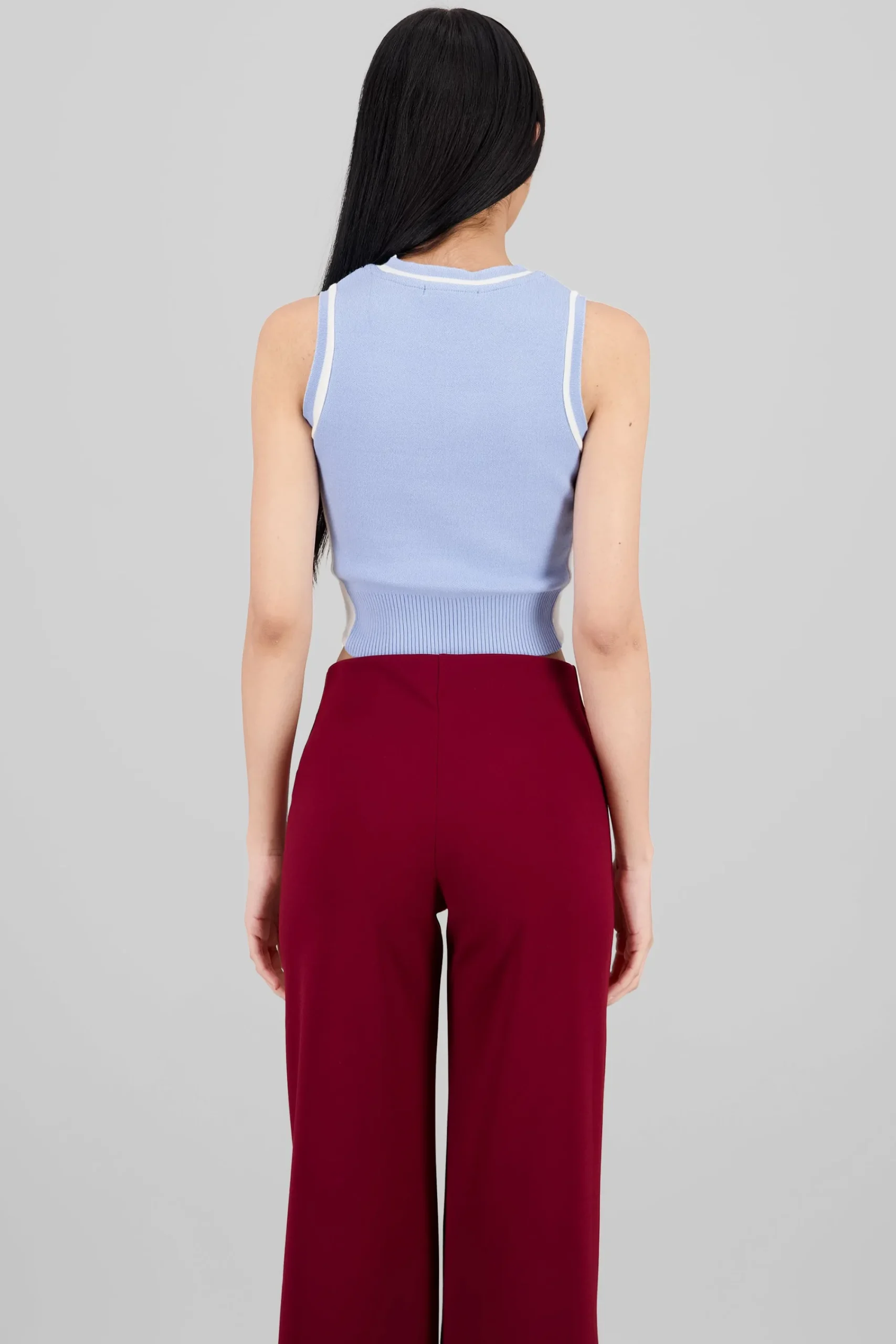 Shasa Contrast Detail Knit Vest