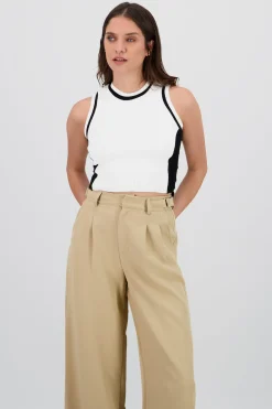 Shasa Contrast Detail Knit Vest