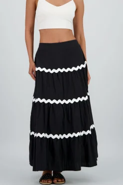 Shasa Contrast Detail Maxi Skirt