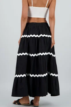 Shasa Contrast Detail Maxi Skirt