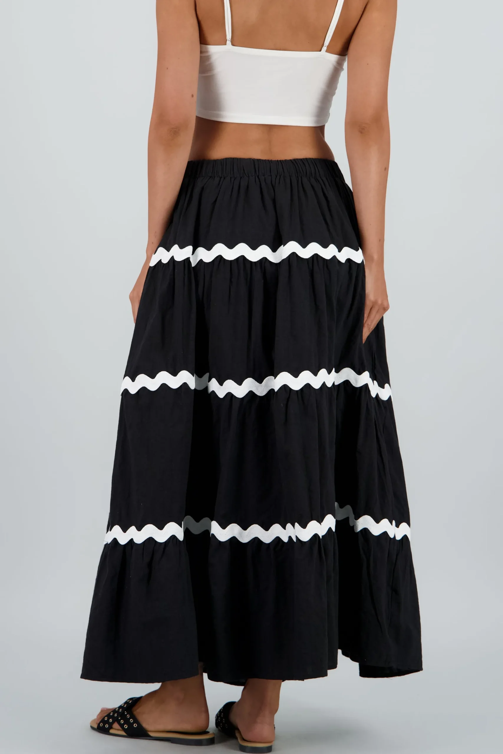 Shasa Contrast Detail Maxi Skirt