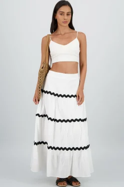 Shasa Contrast Detail Maxi Skirt