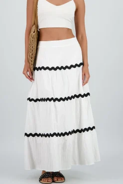 Shasa Contrast Detail Maxi Skirt