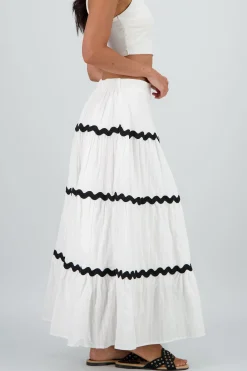 Shasa Contrast Detail Maxi Skirt