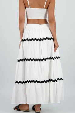 Shasa Contrast Detail Maxi Skirt