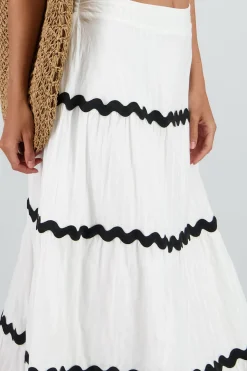 Shasa Contrast Detail Maxi Skirt