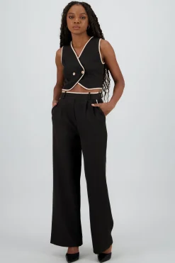 Shasa Contrast Detail Tailored Pants