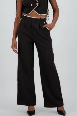 Shasa Contrast Detail Tailored Pants