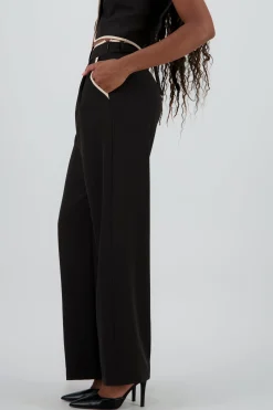 Shasa Contrast Detail Tailored Pants