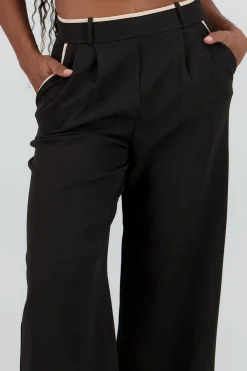 Shasa Contrast Detail Tailored Pants
