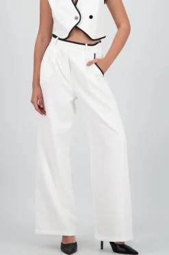 Shasa Contrast Detail Tailored Pants