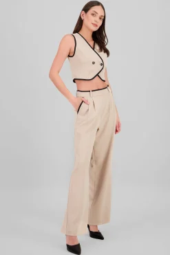 Shasa Contrast Detail Tailored Pants