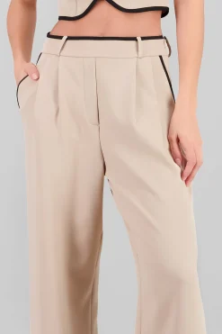 Shasa Contrast Detail Tailored Pants