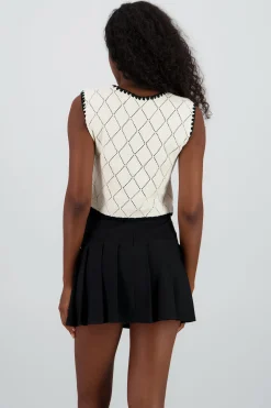 Shasa Contrast Detail Vest