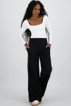 Shasa Contrast Detail Wide Pants