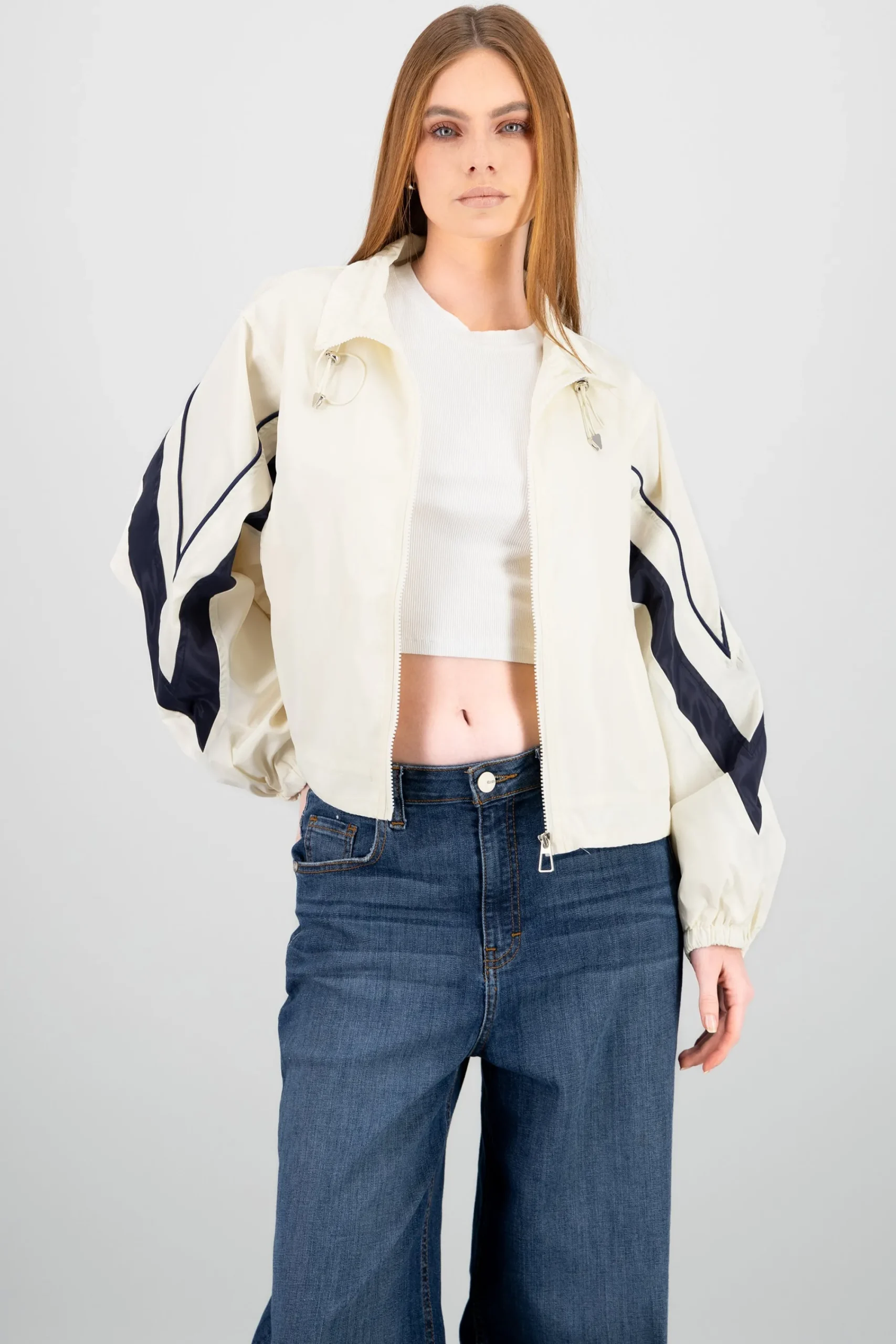 Shasa Contrast Detail Windbreaker Jacket
