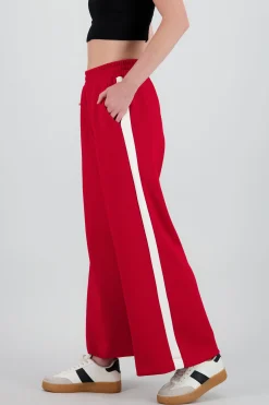 Shasa Contrast Elastic Detail Wide Leg Pants with