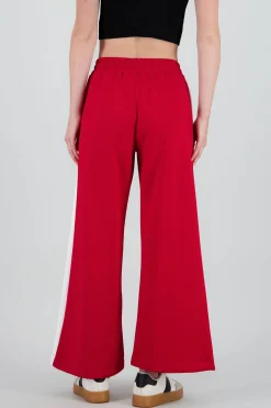 Shasa Contrast Elastic Detail Wide Leg Pants with