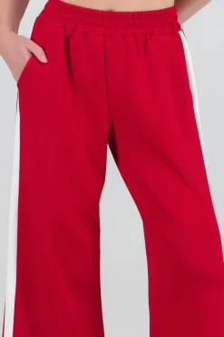 Shasa Contrast Elastic Detail Wide Leg Pants with