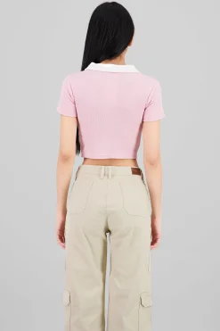 Shasa Contrast Polo Neck Top