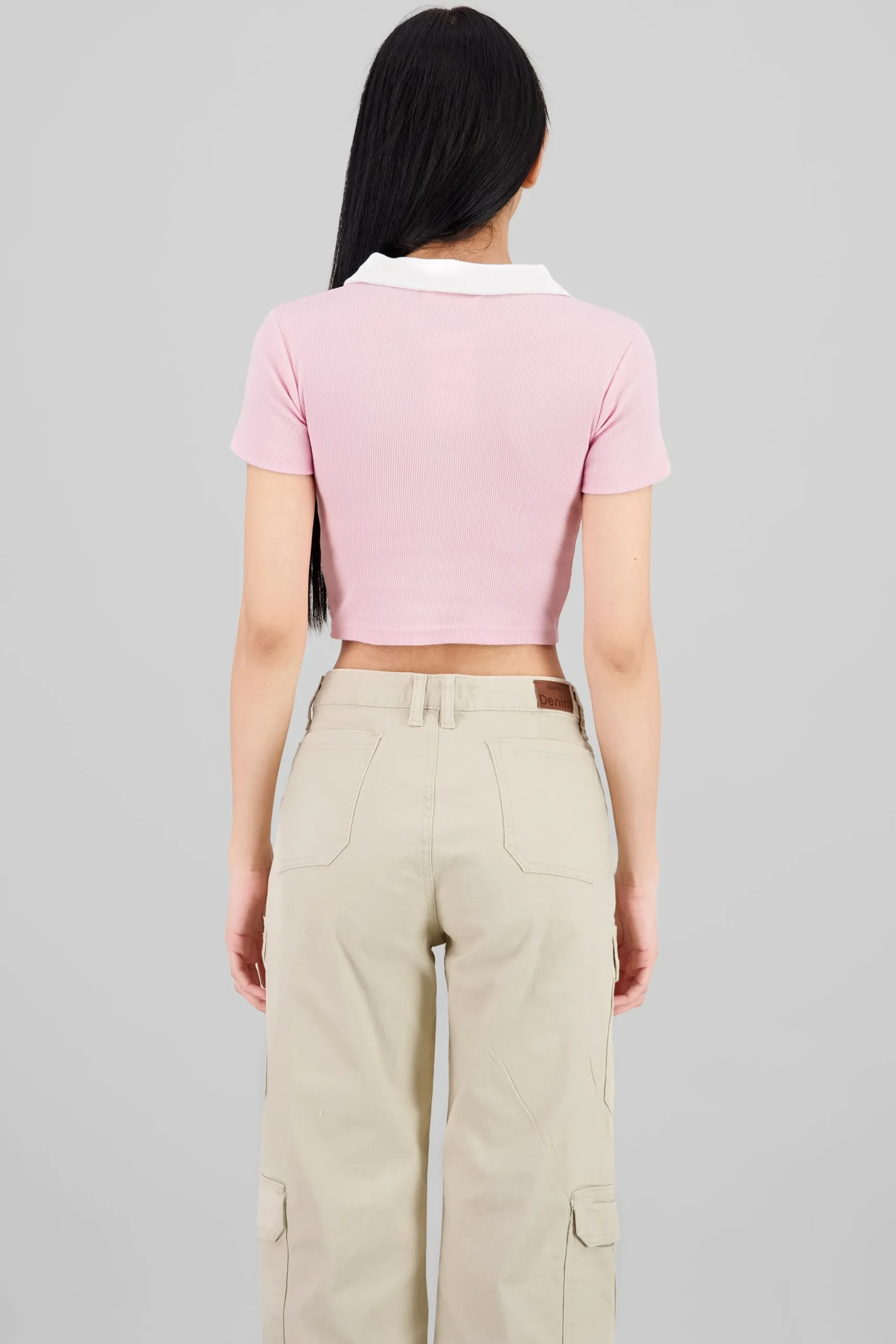 Shasa Contrast Polo Neck Top
