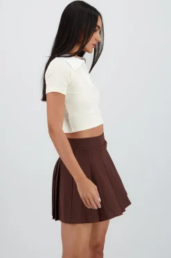 Shasa Contrast Polo Neck Top