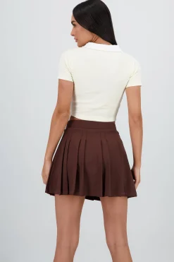 Shasa Contrast Polo Neck Top