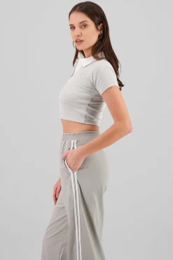Shasa Contrast Polo Neck Top