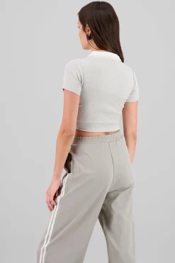 Shasa Contrast Polo Neck Top