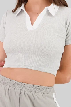 Shasa Contrast Polo Neck Top