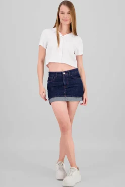 Shasa Contrast Stitch Hem Skirt