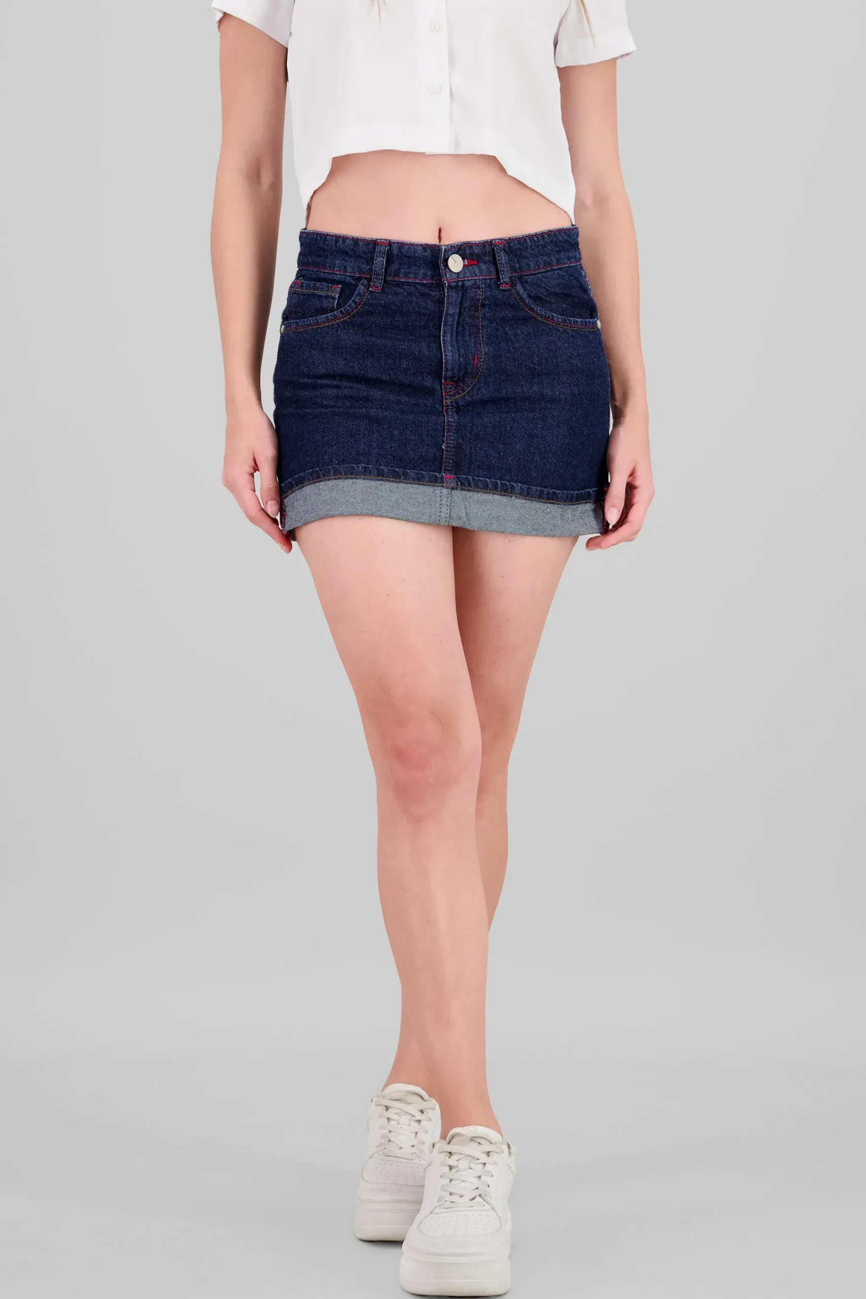 Shasa Contrast Stitch Hem Skirt