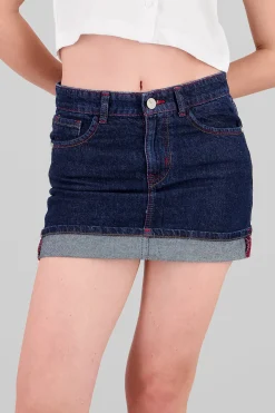 Shasa Contrast Stitch Hem Skirt