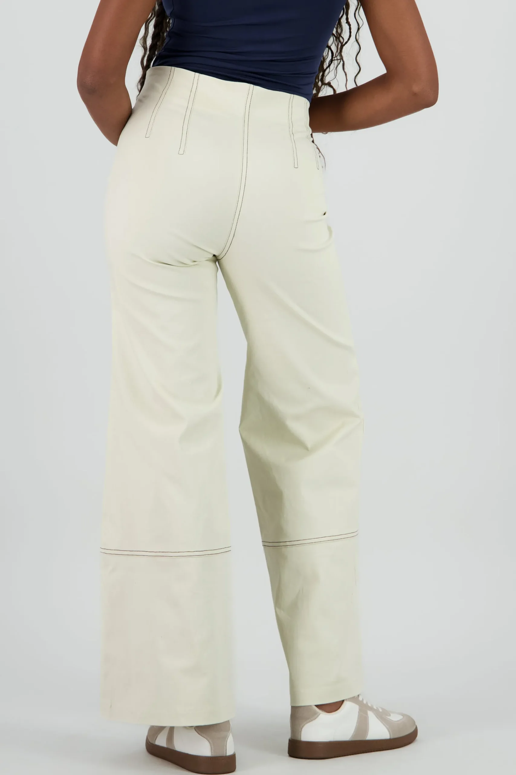 Shasa Contrast Stitching Wide Leg Pants