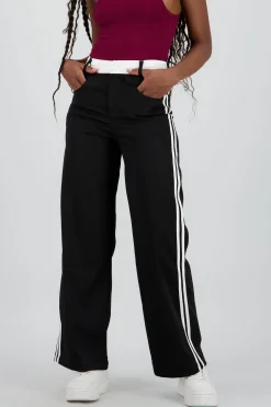 Shasa Contrast Stripe Detail Flowy Pants