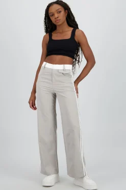 Shasa Contrast Stripe Detail Flowy Pants