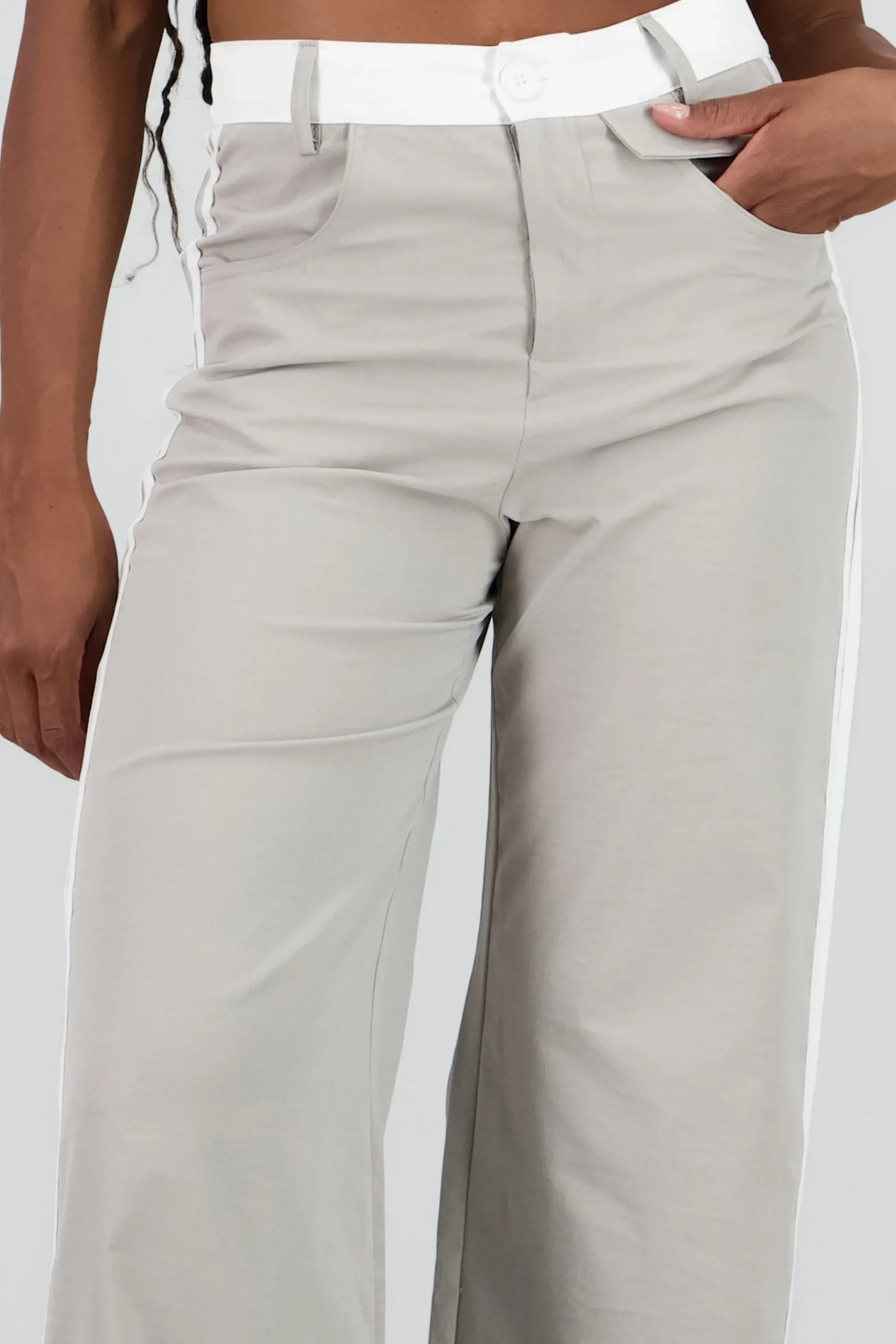 Shasa Contrast Stripe Detail Flowy Pants