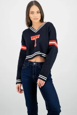 Shasa Contrast Sweater with Patch